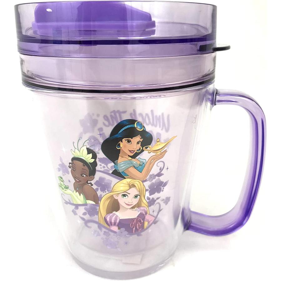 Disney Princess Travel Tumbler Mug Cup With Handle (purple)