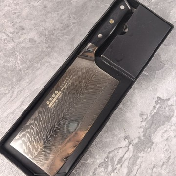 日本進口健次郎作菜刀大馬士革98層折疊鋼魚骨紋切片刀廚房刀具