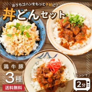 選べる 丼 どんぶり 3袋 送料無料 親子丼 牛丼 豚丼 セール 1000円ぽっきり 豚 鶏 牛 国産 レトルト お試し 旨さに 訳あり 惣菜 食べ比べ