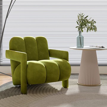 開發票 單人沙發 懶人沙發 單人沙發椅 飄窗沙發椅   法式奶油風休閑椅設計師懶人羊羔絨客廳陽臺現代簡約單人沙發椅子 快速出貨