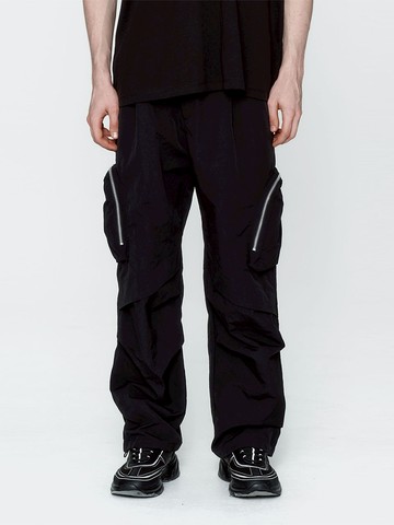 Taslan Cargo Banded Pants - Black