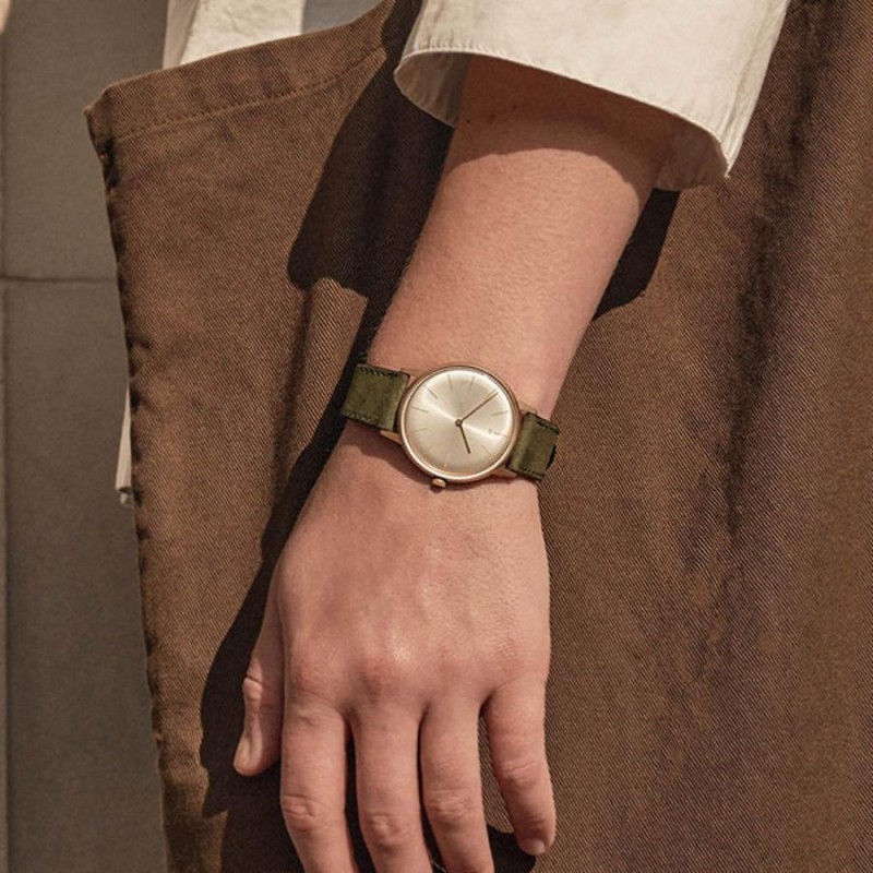 INSTRMNT DRESS WATCH 36MM GOLD / OLIVE NUBUCK LEATHER （ 腕時計