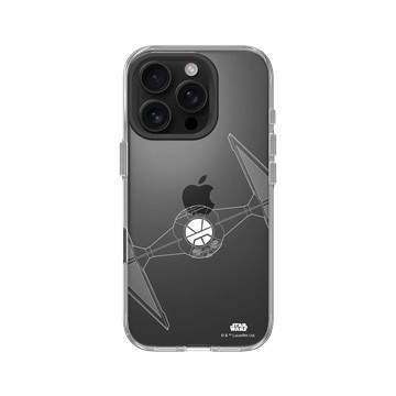 iPhone 16 Pro Clear Case（相機按鈕） 透明 - 迪士尼-星際大戰 Star Wars - 鈦戰機-線條白