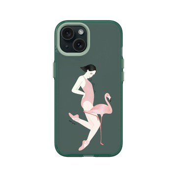 iPhone 15 Clear 憂墨綠 - 欣蒂小姐 Miss Cyndi - 與鶴共舞