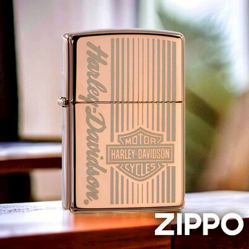 ZIPPO Harley-DavidsonR防風打火機 48992 高拋光玫瑰金 哈雷戴維森標誌和文字標記 終身保固