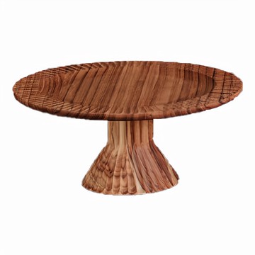 Co-Labo 蛋糕高台/木紋置物台 rimv01 原木色 柚木材質 Φ22xH9.5cm  1個