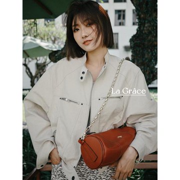 isabel小個子白色飛行夾克短款小眾棒球服新款外套女春秋savi同款