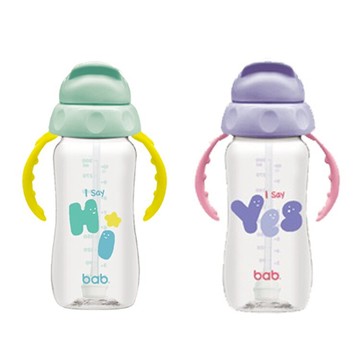 培寶 輕鬆開吸管手把練習杯 300ml(Hi/Yes)【德芳保健藥妝】