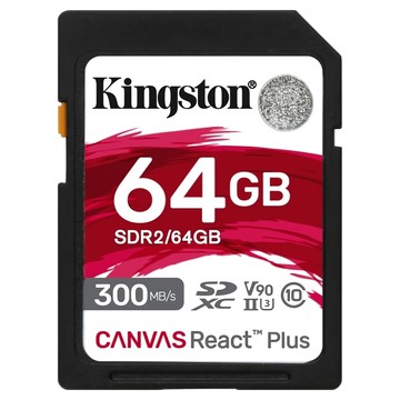 Kingston 金士頓 Canvas React Plus SD 記憶卡 64GB 高速專業攝影適用  1個