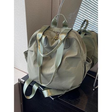 帆布雙肩包女大容量休閑手提韓國學生書包潮流高級感輕便旅行背包