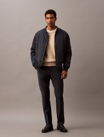 Calvin Klein 精製羊毛混紡修身長褲