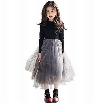 韓国子供服 女の子 ワンピースドレス チュールワンピース リボンレベル
