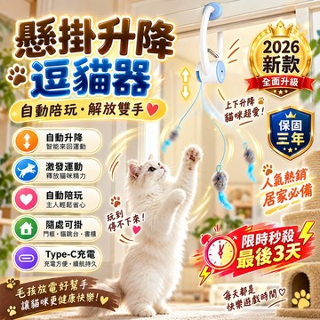 隔日達🚀自動逗貓棒 貓咪悠悠球 電動智能掛門貓玩具 自動伸縮逗貓棒 掛門升降逗貓玩具 掛門逗貓棒 解悶玩具 貓玩具