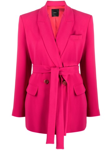 PINKO - double-breasted belted blazer - women - Spandex/Elastane/Polyester/Acetate/Polyester - 42
