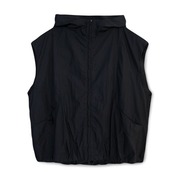 連帽車線背心 黑F