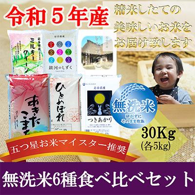 ふるさと納税 盛岡市 盛岡市産無洗米6種食べ比べ