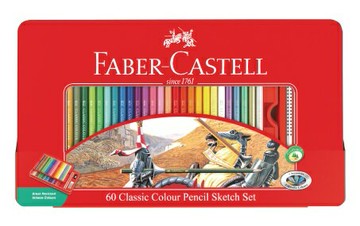FABER-CASTELL油性色鉛筆60色/鐵盒115893【APP滿額下單10%點數(單一帳號最高5000點)】1/31止