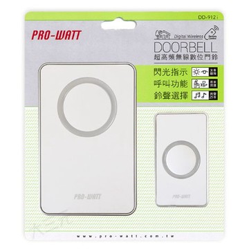 PRO-WATT 華志 超高頻無線數位門鈴 DD-912i （1鈕1鈴）