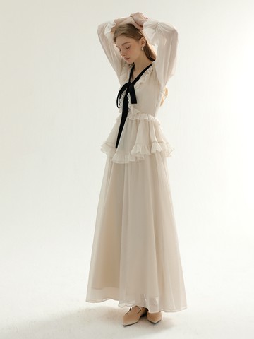 Diamond Ruffle Long Dress
