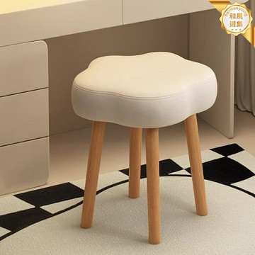【奶油風雲朵凳】化妝凳 梳妝凳 美甲凳 臥室凳 實木凳 奶油風設計 高密度海綿 實木框架 女生臥室 美甲店專用