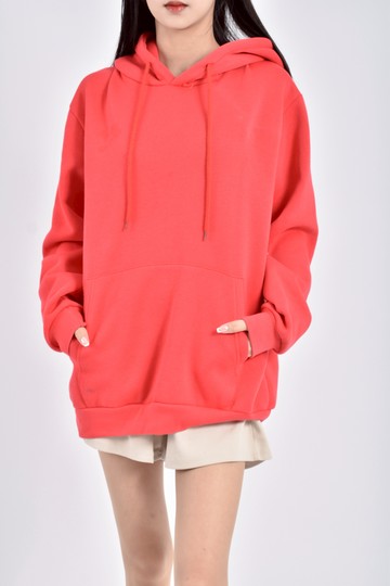 (L) 【陳喬恩私服】刺繡恭喜發財內刷毛紅色長袖上衣