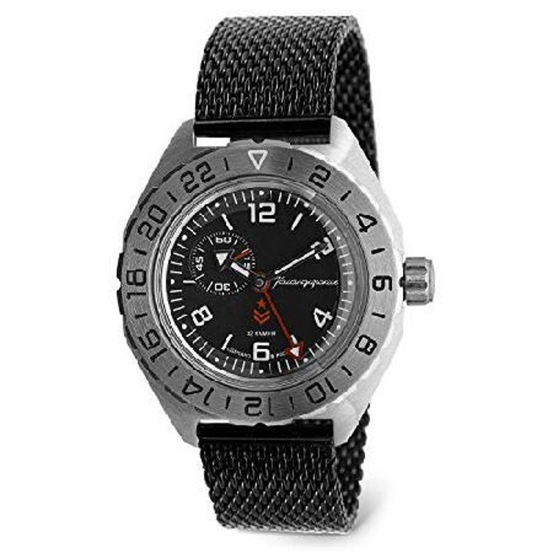 VOSTOK | Komandirskie 650539 GMT 自動巻きダイバー腕時計, ブラック ...