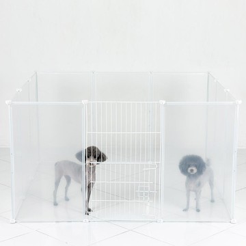 DING DONG PET 寵物透明圍欄 大型 11片 + 安全門  1組  白色  45 x 75cm