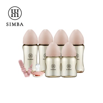 Simba 小獅王辛巴 - 咬咬喝喝進階組！新生起手包-夜光型-栗粉