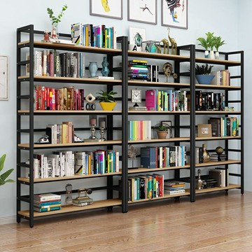 書架 落地鋼木 儲物架 客廳鐵藝簡易 書架 貨架 多層 置物架 收納架 可訂製