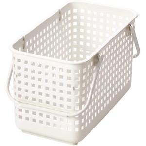 日本 Like-it [窄款]可堆疊收納籃 洗衣籃 M(單個)-白色