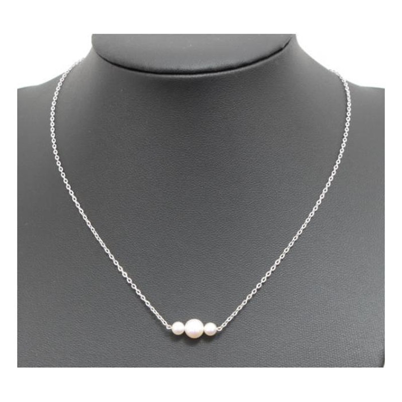 美品 ミキモト MIKIMOTO 3Pパール ネックレス SV シルバー | LINE ...