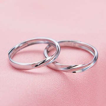 情侶戒指一對925純銀活口學生戒指日韓簡約學生銀飾品送女友禮物