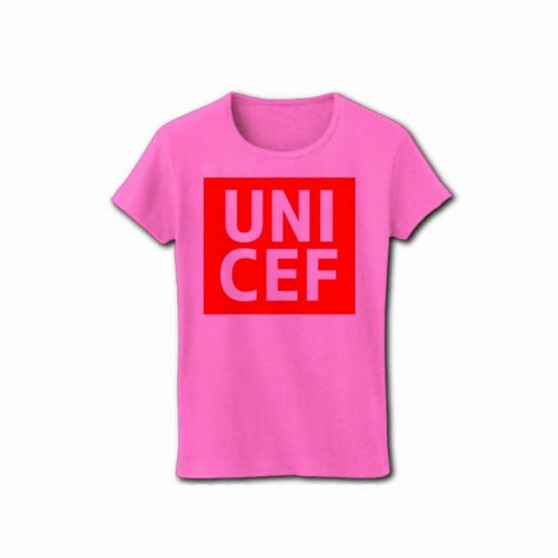 ユニクロ風 Unicef ユニセフ リブクルーネックtシャツ ピンク 通販 Lineポイント最大0 5 Get Lineショッピング