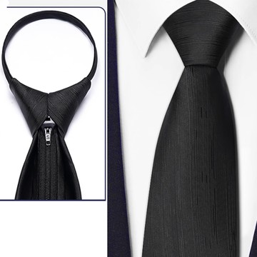 Laifuu.普契快流紋領帶8cm寬版領帶拉鍊領帶