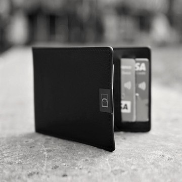 RFID 超極薄防盜皮夾 極致黑