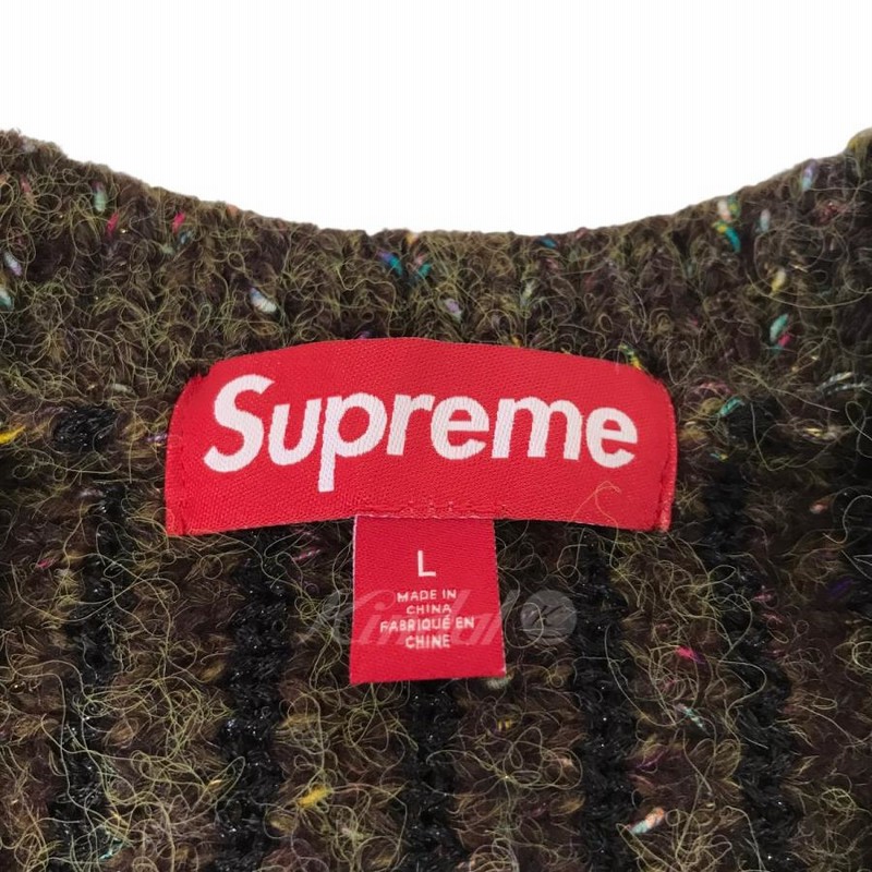 Supreme confetti カーディガン ブラウン Lサイズ