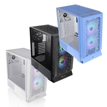 【獨家！另享10%回饋】Thermaltake 曜越 Ceres 330 TG ARGB 中直立式機殼 黑色/白色/繡球花藍