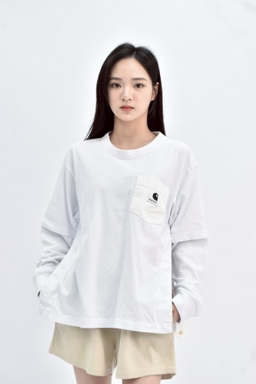 (L) sacai 棉質純棉白色長袖上衣
