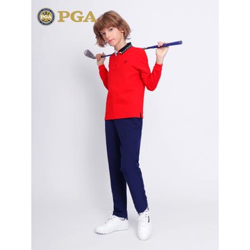 美國PGA兩件5折高爾夫童裝男童長袖T恤青少年服裝秋冬季衣服套裝