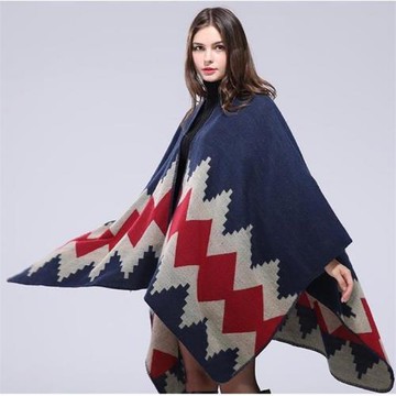 云南西藏秋冬披肩圍巾尼泊爾女秋開叉加厚斗篷民族風披肩