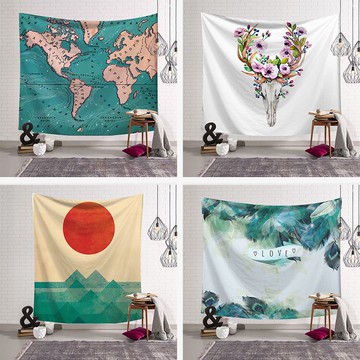 北歐簡約ins掛毯壁毯玄關走廊掛布宿舍遮擋簾客廳臥室墻壁裝飾