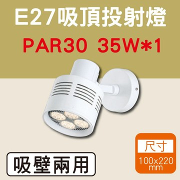 吸頂燈 壁燈 投射燈 PAR30 35W 含LED燈泡 LED E27軌道燈 尺寸10X22公分含稅 26/6