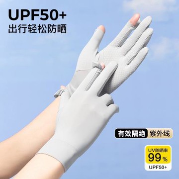 冰絲防曬手套女士防紫外線夏季薄款彈力露指觸屏戶外騎行開車防滑