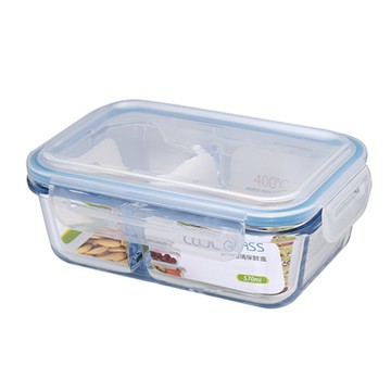 NEOFLAM分隔耐熱玻璃保鮮盒 長方形-570ml