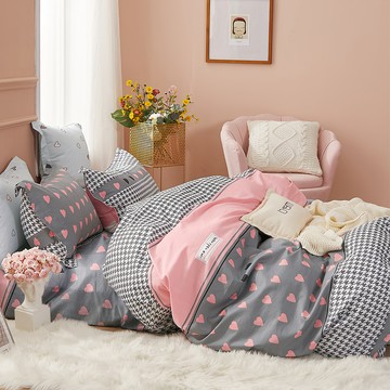 Pure One 100%純棉枕套床包組  加大  浪漫莊園  床包 + 枕套2個