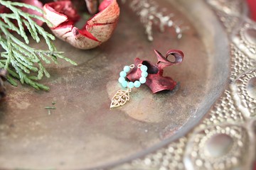 禮物耳骨夾-天河石雕花葉紋 無痛耳夾 耳窩夾一只14kgf