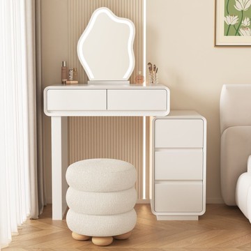 【臺灣公司 可打統編】免運 梳妝臺 化妝桌 2024新款梳妝臺小戶型窄小烤漆實木簡約奶油風床頭收納柜化妝桌 可開發票 全館五折 工廠現貨直銷 新品特價 z10075