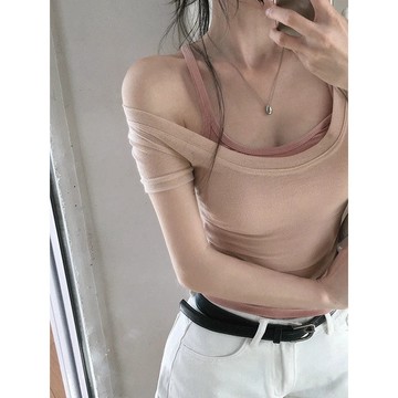 Codibook｜韓國 henique 深V領透視長袖T恤［預購］長袖上衣 女裝