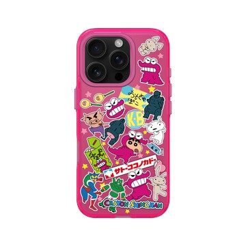 iPhone 16 Pro Clear 粉漾桃 - 蠟筆小新 Crayon Shinchan - 蠟筆小新經典拼貼款
