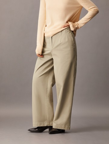 Calvin Klein 棉質斜紋寬鬆長褲